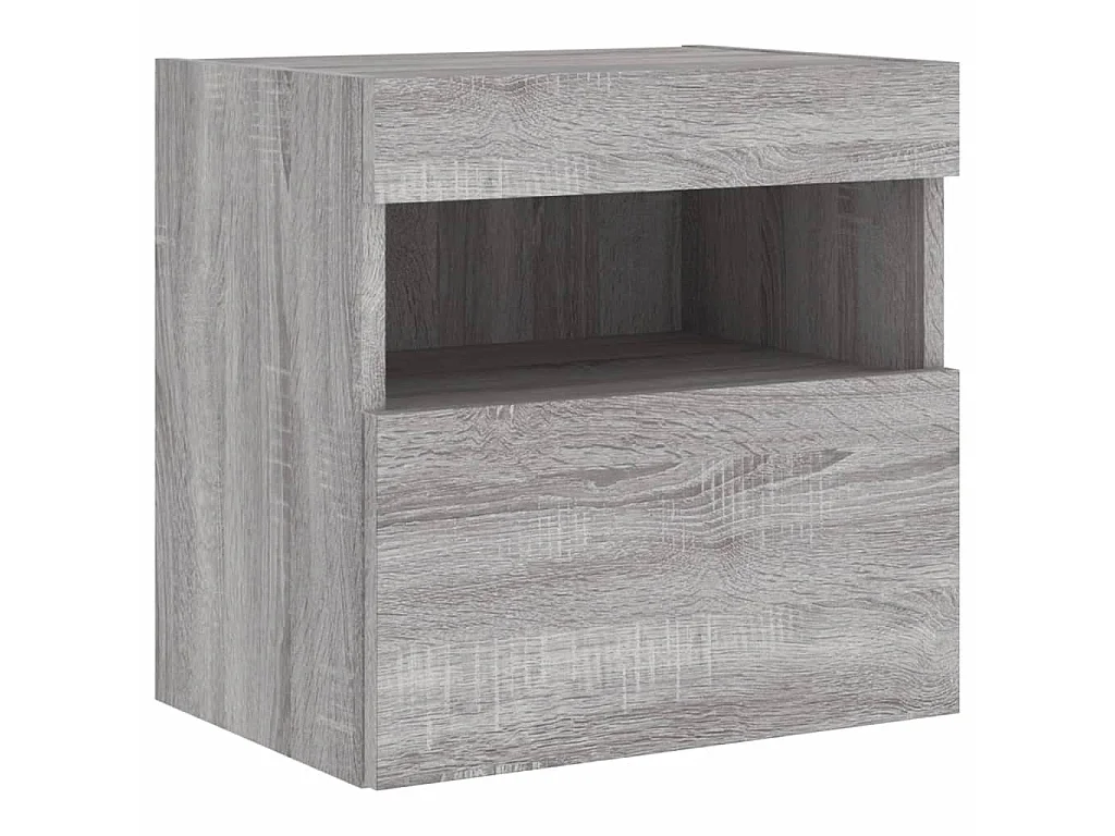 TV-Wandschrank mit LED-Leuchten Grau Sonoma 40x30x40 cm