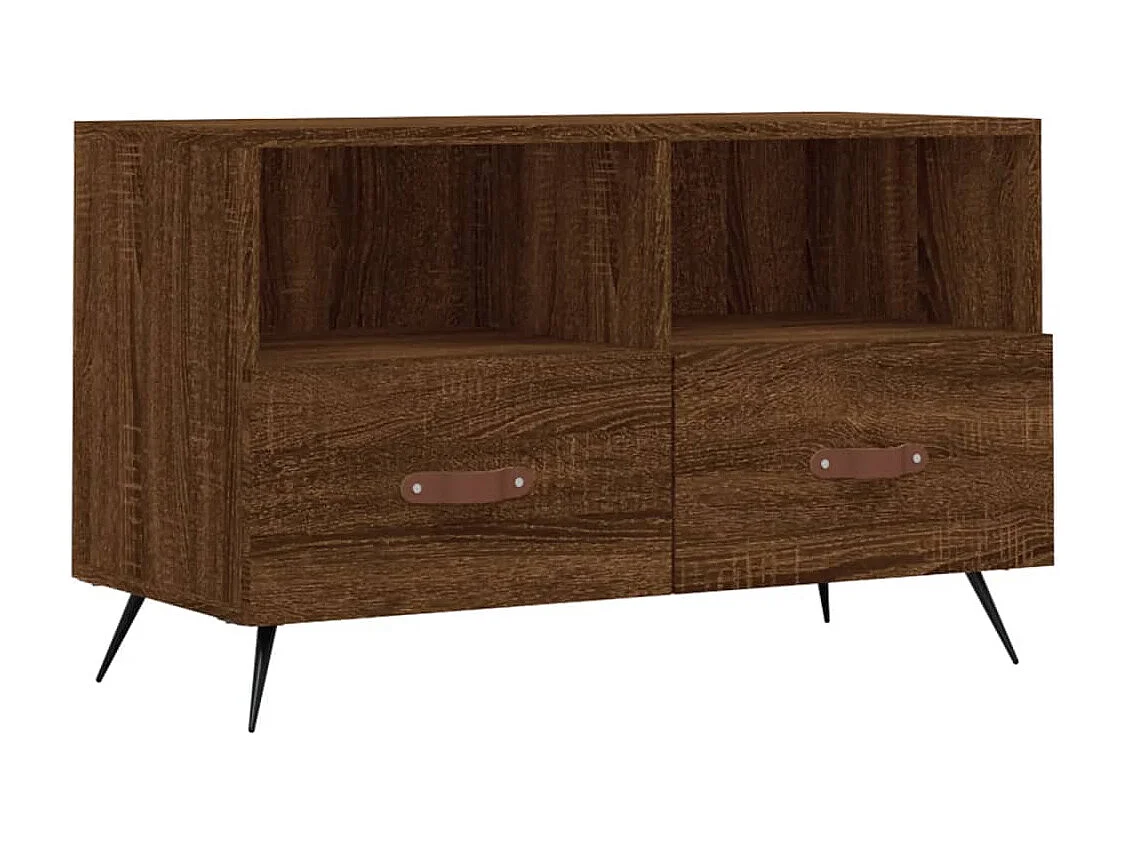 Tv-meubel 80x36x50 cm bewerkt hout bruin eikenkleur