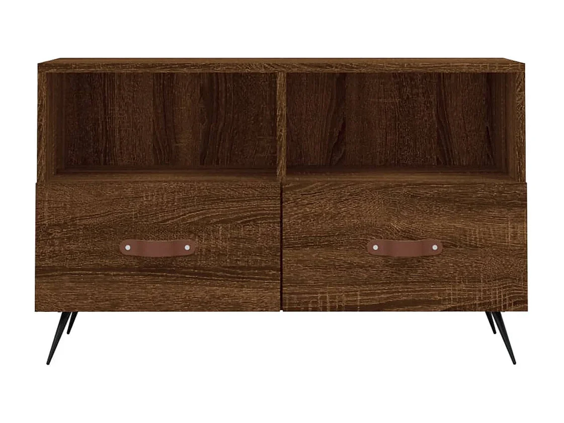 Tv-meubel 80x36x50 cm bewerkt hout bruin eikenkleur