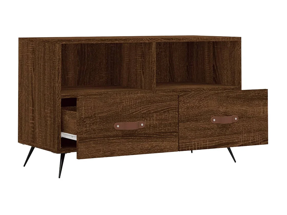 Tv-meubel 80x36x50 cm bewerkt hout bruin eikenkleur
