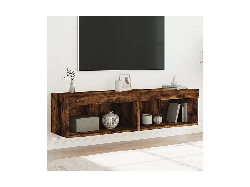 Tv-meubels met LED-verlichting 2 st 60x30x30 cm gerookt eiken