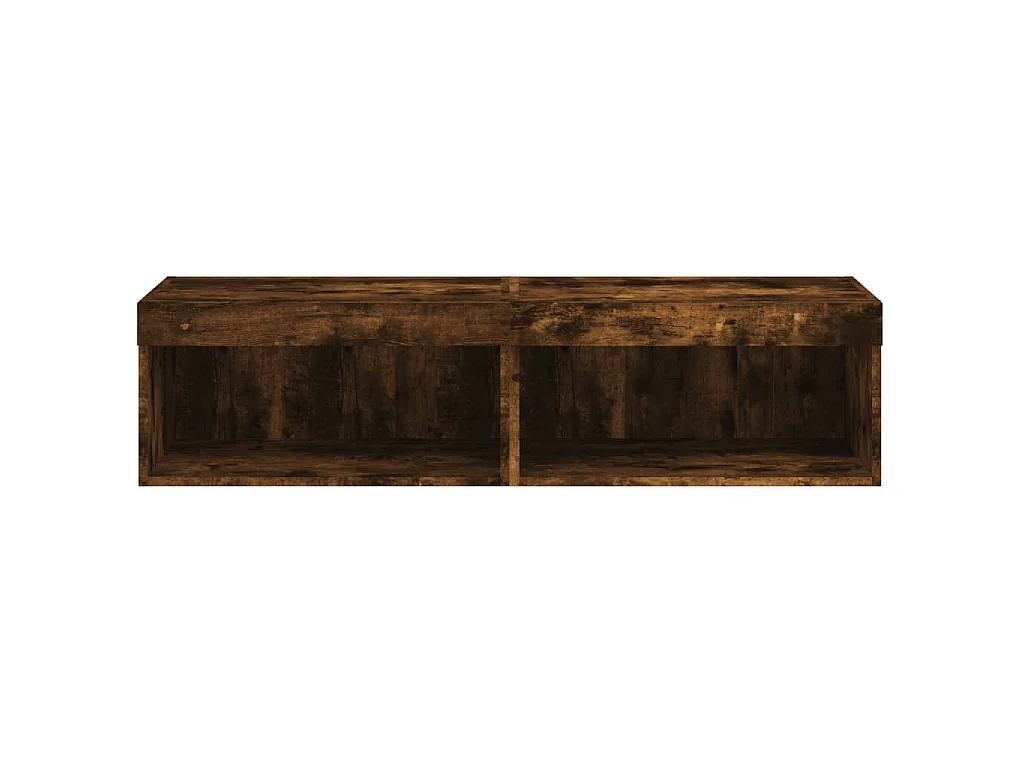 Meubles TV avec lumières LED 2 pcs chêne fumé 60x30x30 cm