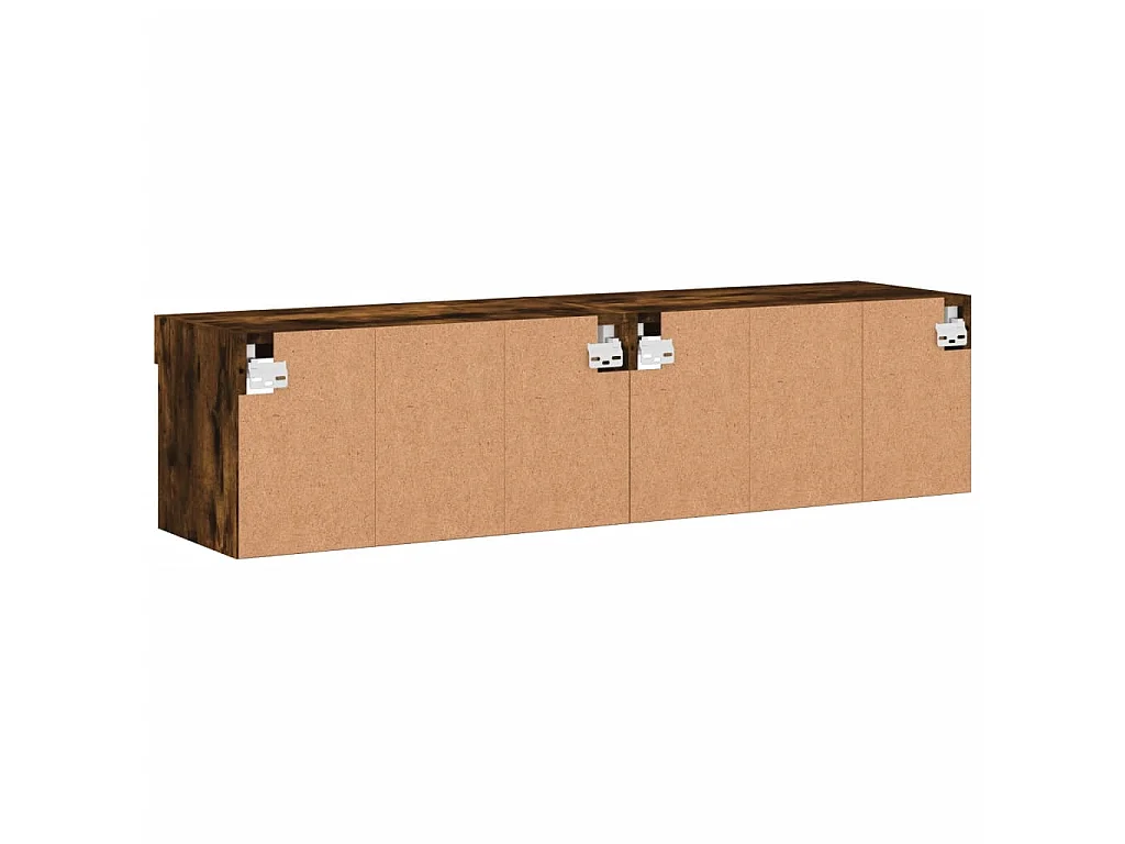 Meubles TV avec lumières LED 2 pcs chêne fumé 60x30x30 cm