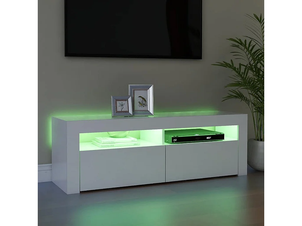 TV-Schrank mit LED-Leuchten Weiß 120x35x40 cm