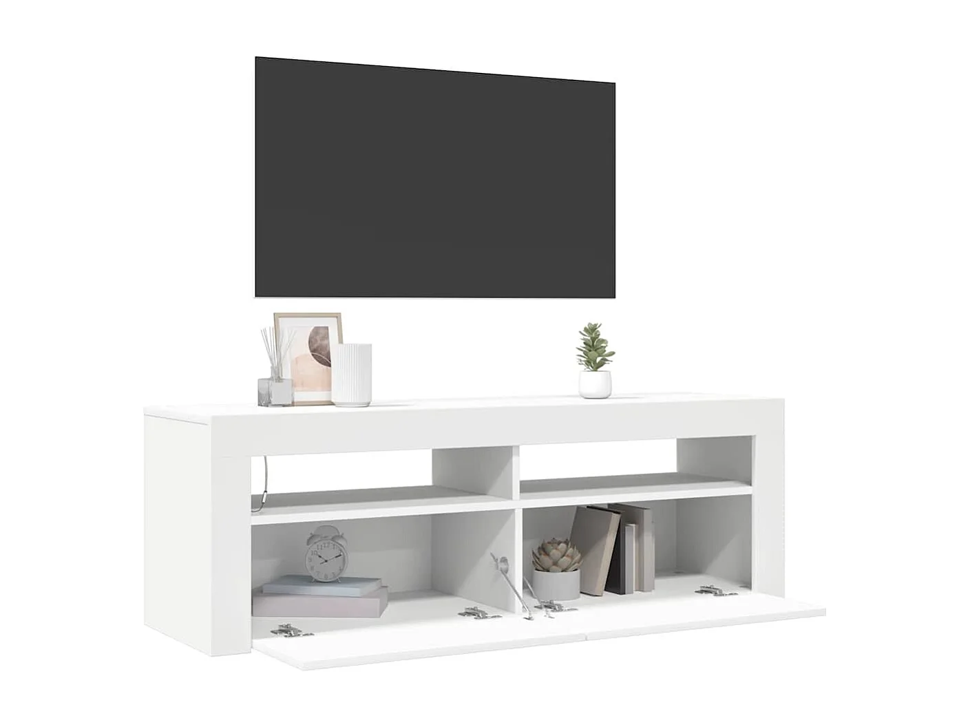 TV-Schrank mit LED-Leuchten Weiß 120x35x40 cm