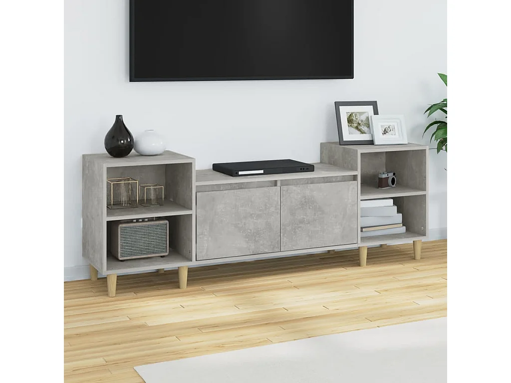 Mobile per TV Grigio Cemento 160x35x55 cm Legno Multistrato