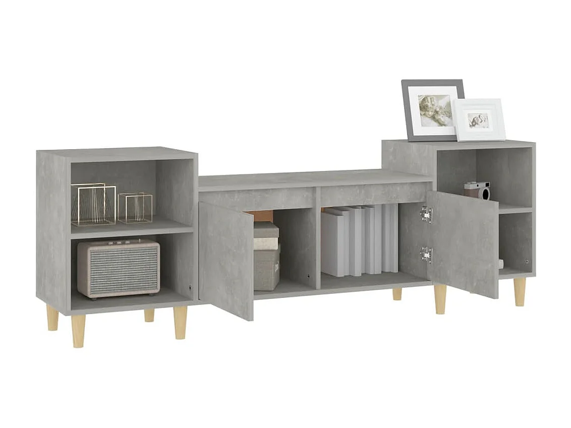 Mobile per TV Grigio Cemento 160x35x55 cm Legno Multistrato