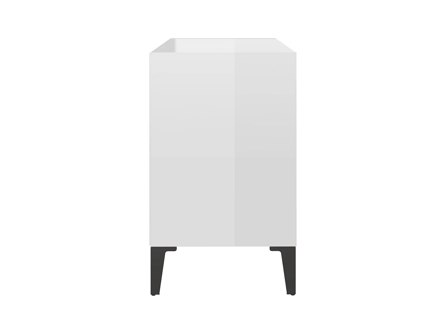 Tv-meubel met metalen poten 69,5x30x50 cm hoogglans wit