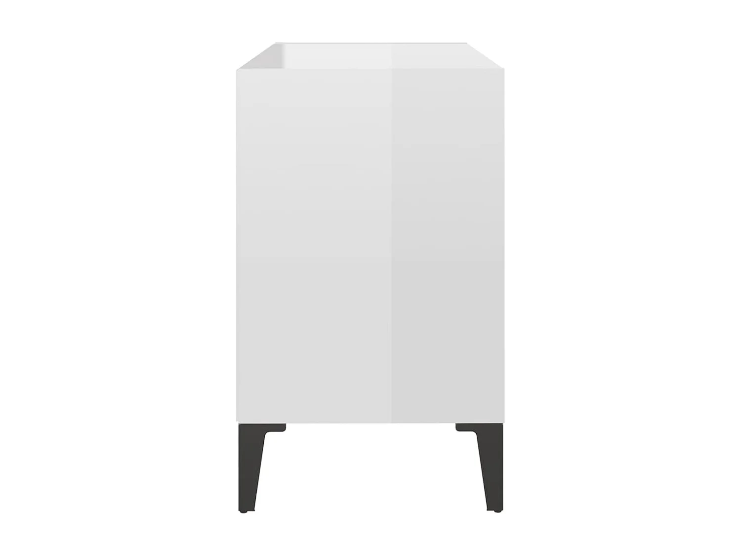 Meuble TV avec pieds en métal Blanc brillant 69,5x30x50 cm