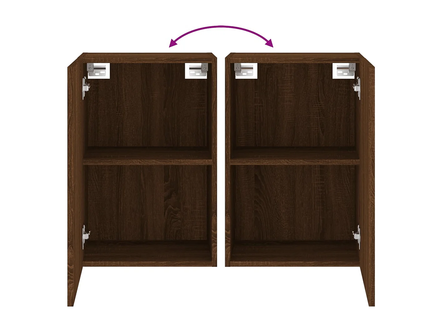 Tv-wandmeubels 2 st 40,5x30x60 cm bewerkt hout bruineikenkleur