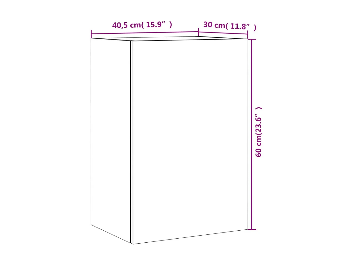 Meubles TV muraux 2 pcs chêne marron 40,5x30x60 cm