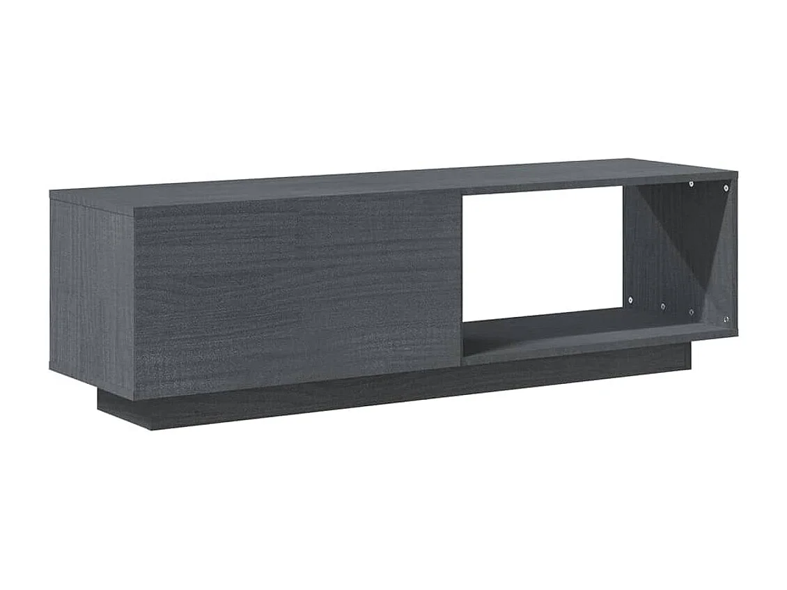 TV-Schrank Grau 110x30x33,5 cm Massivholz Kiefer