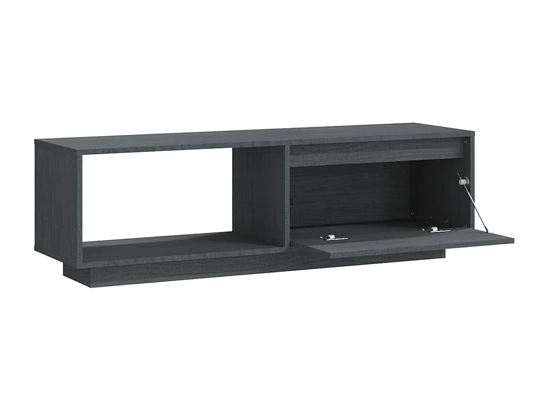 TV-Schrank Grau 110x30x33,5 cm Massivholz Kiefer