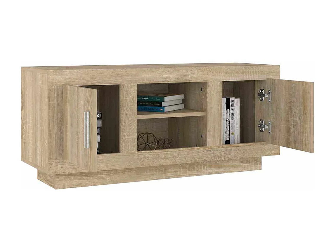 Meuble TV chêne sonoma 102x35x45 cm bois d'ingénierie