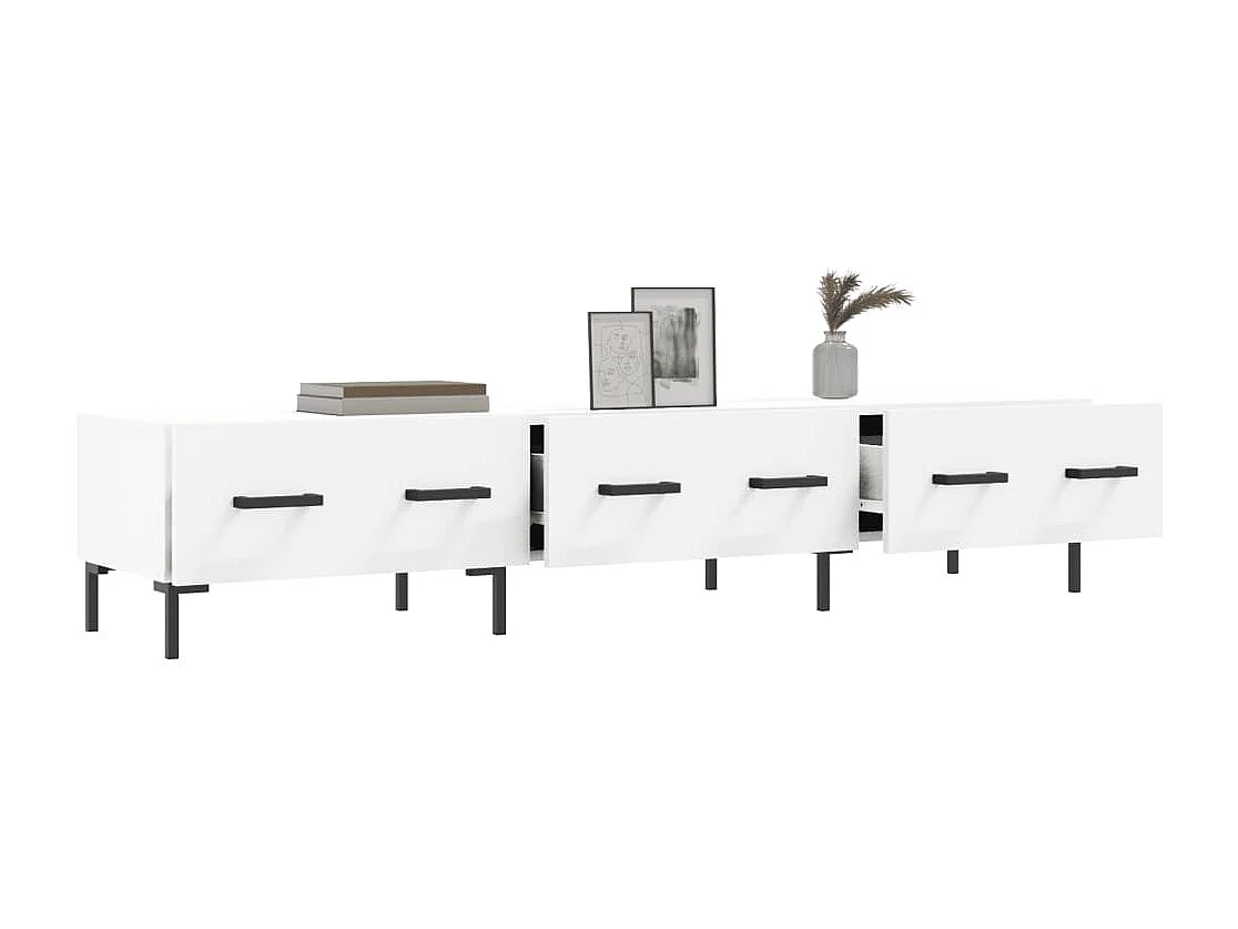 Mueble de TV madera de ingeniería blanco 150x36x30 cm