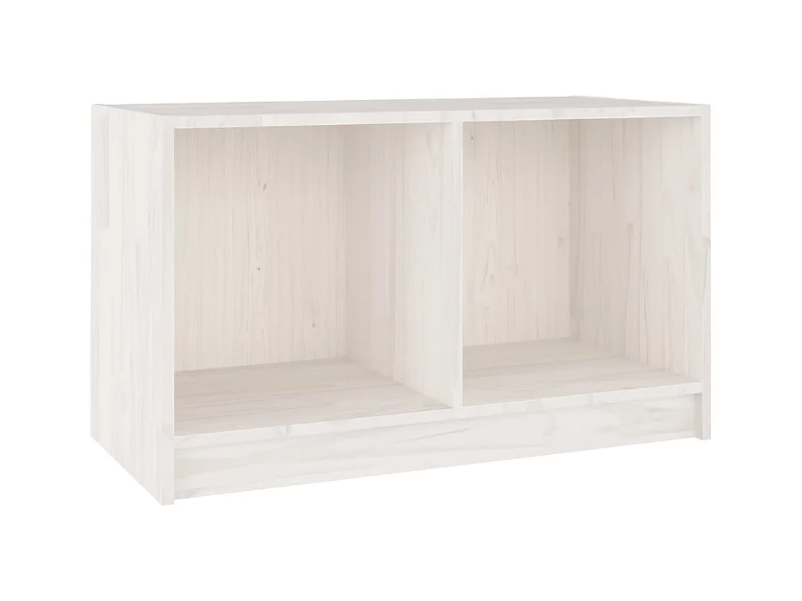 Meuble TV Blanc 70x33x42 cm Bois de pin massif