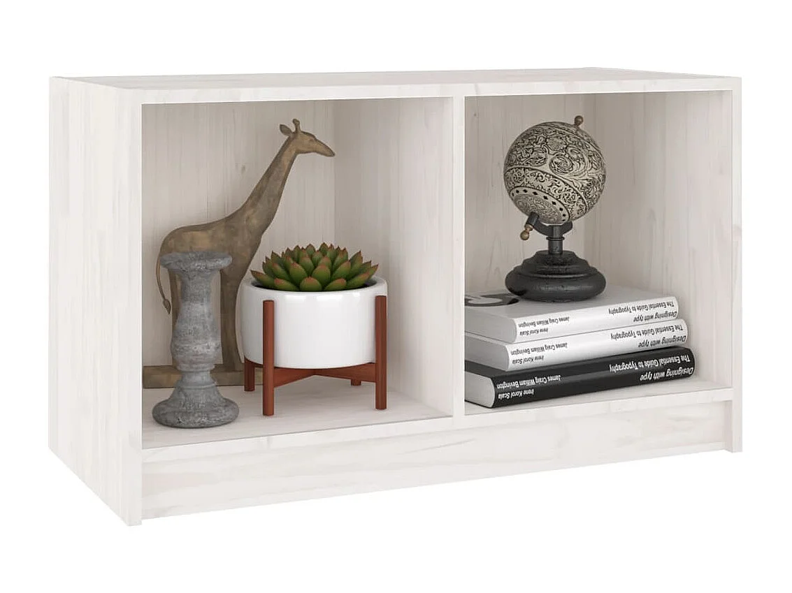 Meuble TV Blanc 70x33x42 cm Bois de pin massif