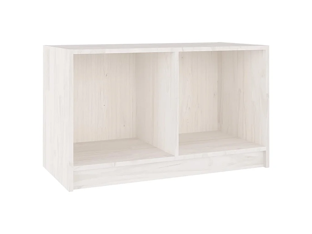 Meuble TV Blanc 70x33x42 cm Bois de pin massif