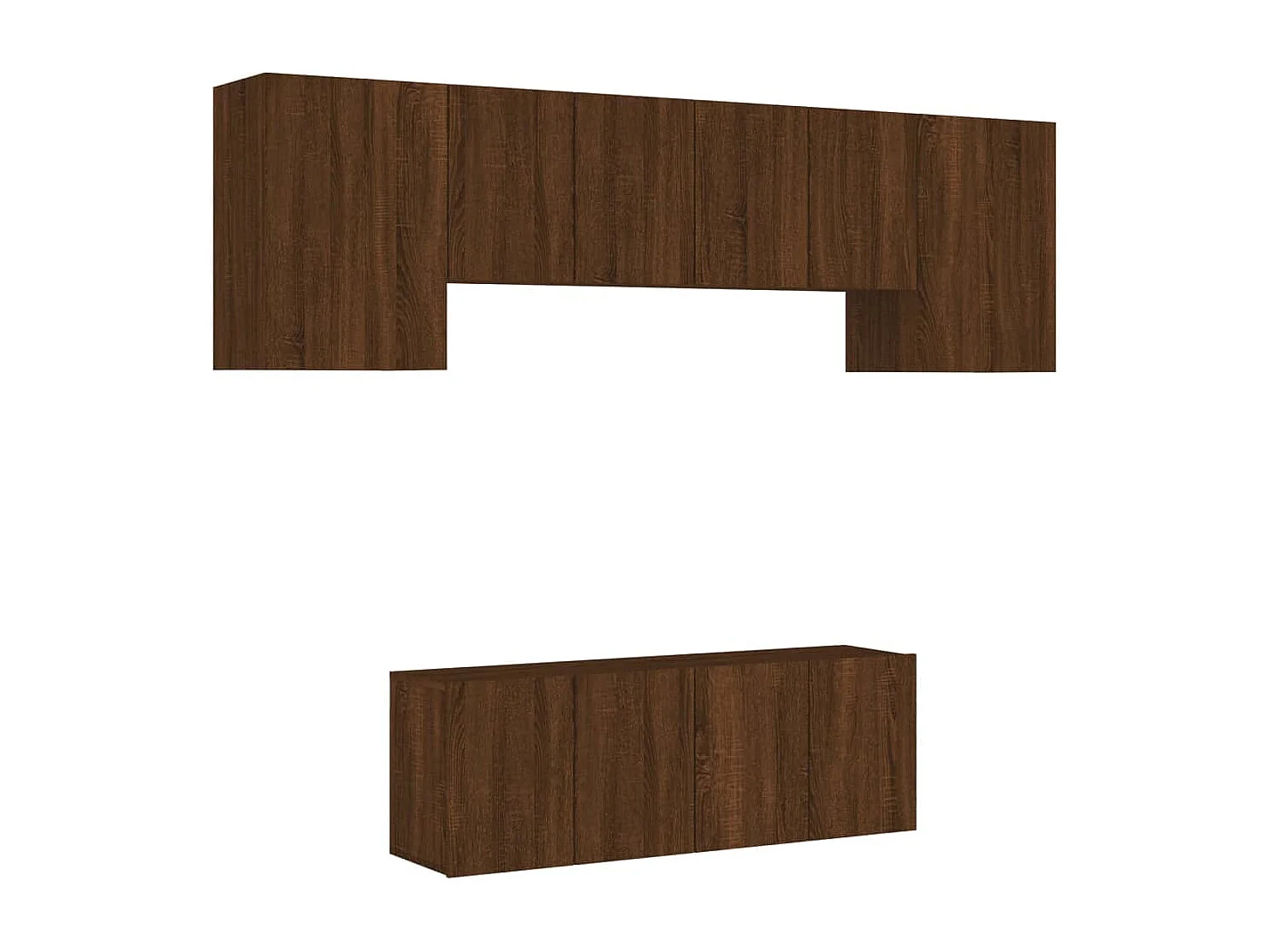 Unités murales TV 6 pcs chêne marron bois d'ingénierie