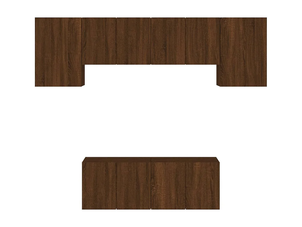 Unités murales TV 6 pcs chêne marron bois d'ingénierie