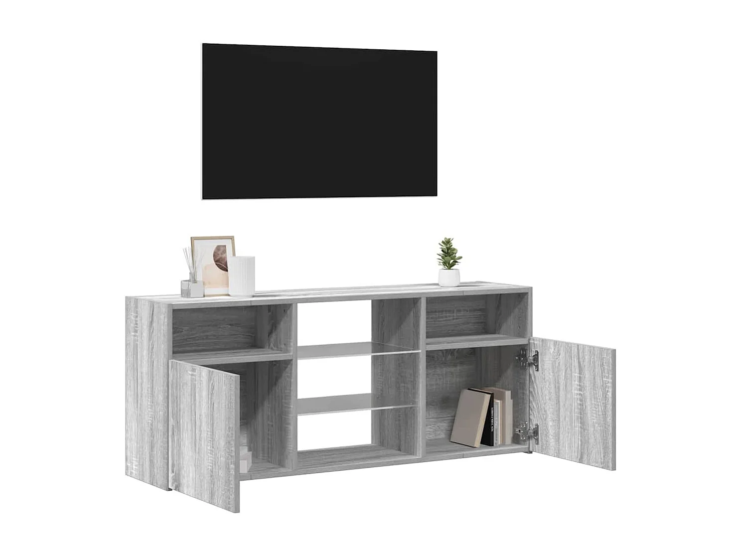 TV-Schrank mit LED-Leuchten Grau Sonoma 120x30x50 cm