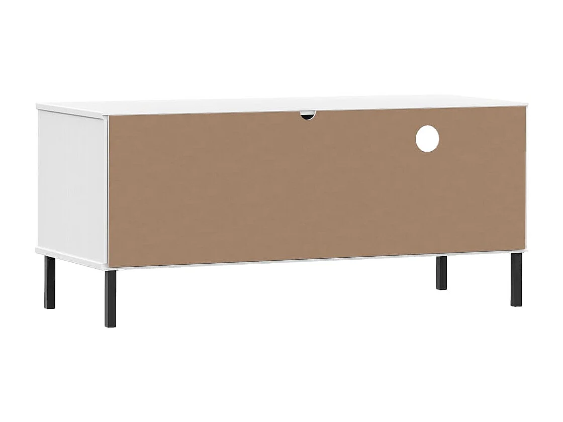 TV-Schrank OSLO mit Metallbeinen Weiß Massivholz Kiefer