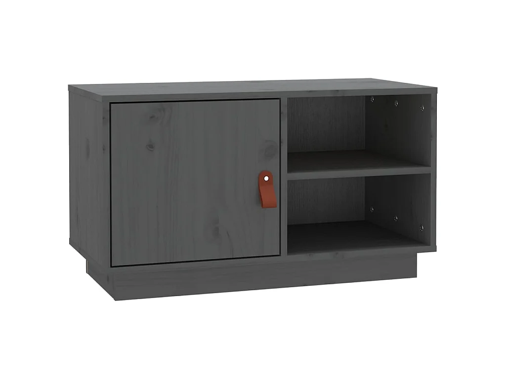 TV-Schrank Grau 70x34x40 cm Massivholz Kiefer