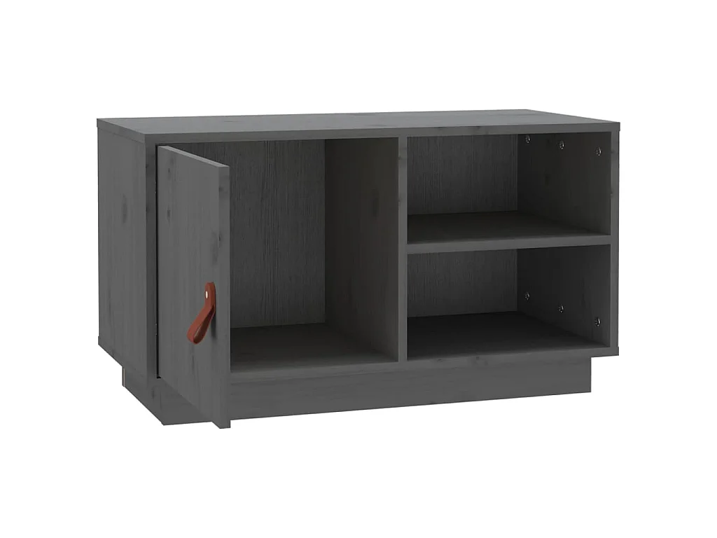 TV-Schrank Grau 70x34x40 cm Massivholz Kiefer