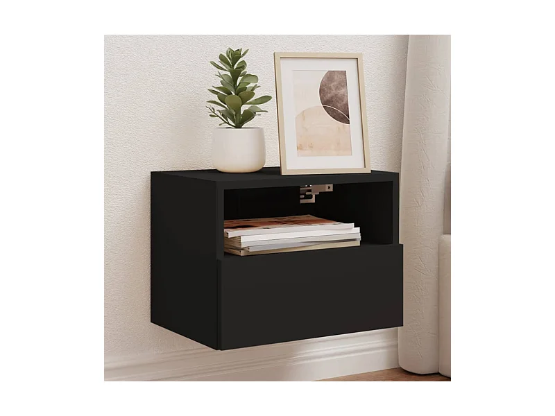 Meubles TV muraux 2 pcs noir 40x30x30 cm bois d'ingénierie