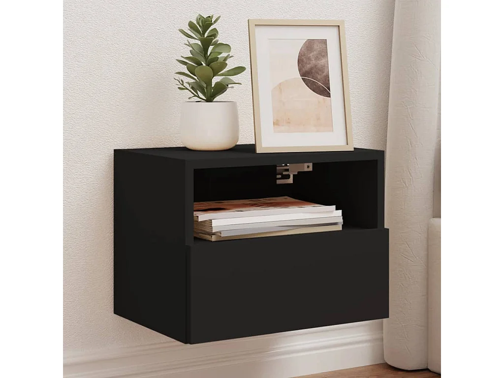 Meubles TV muraux 2 pcs noir 40x30x30 cm bois d'ingénierie