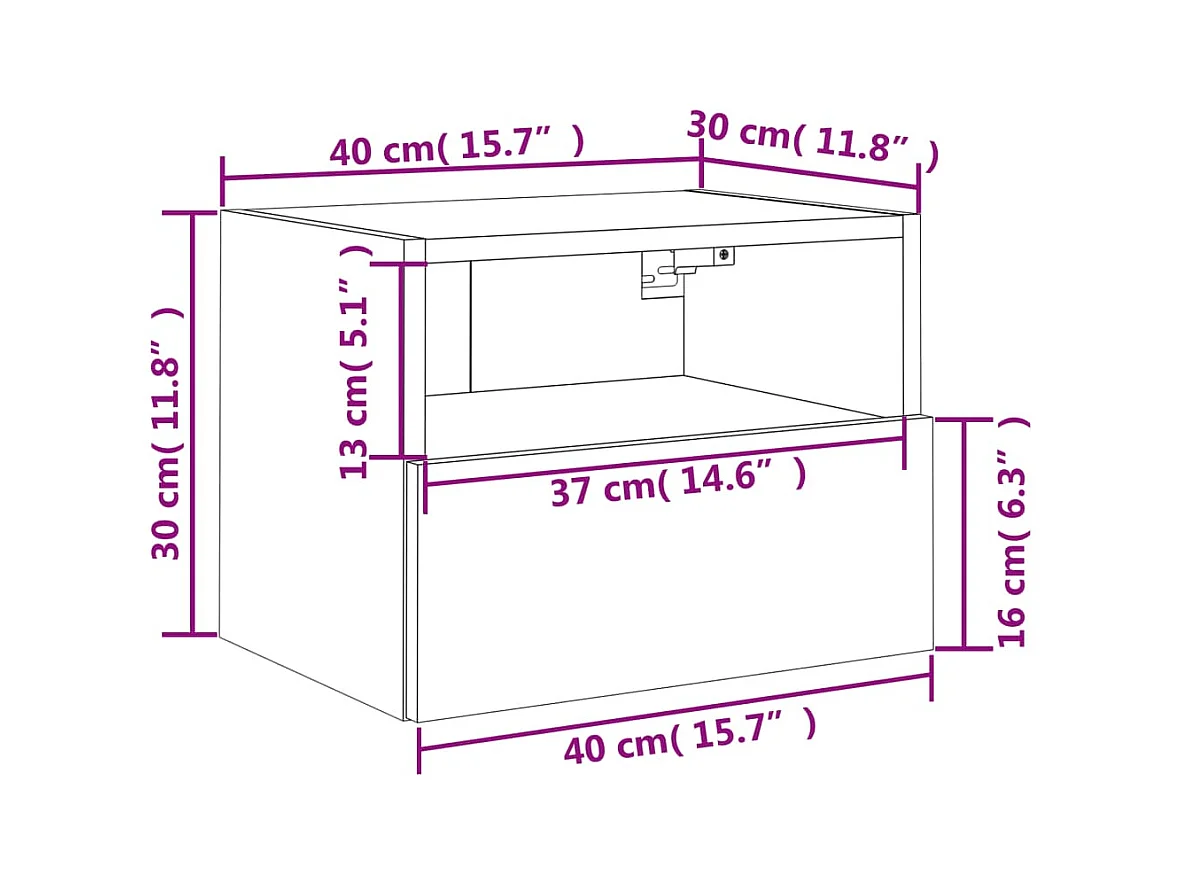 Meubles TV muraux 2 pcs noir 40x30x30 cm bois d'ingénierie