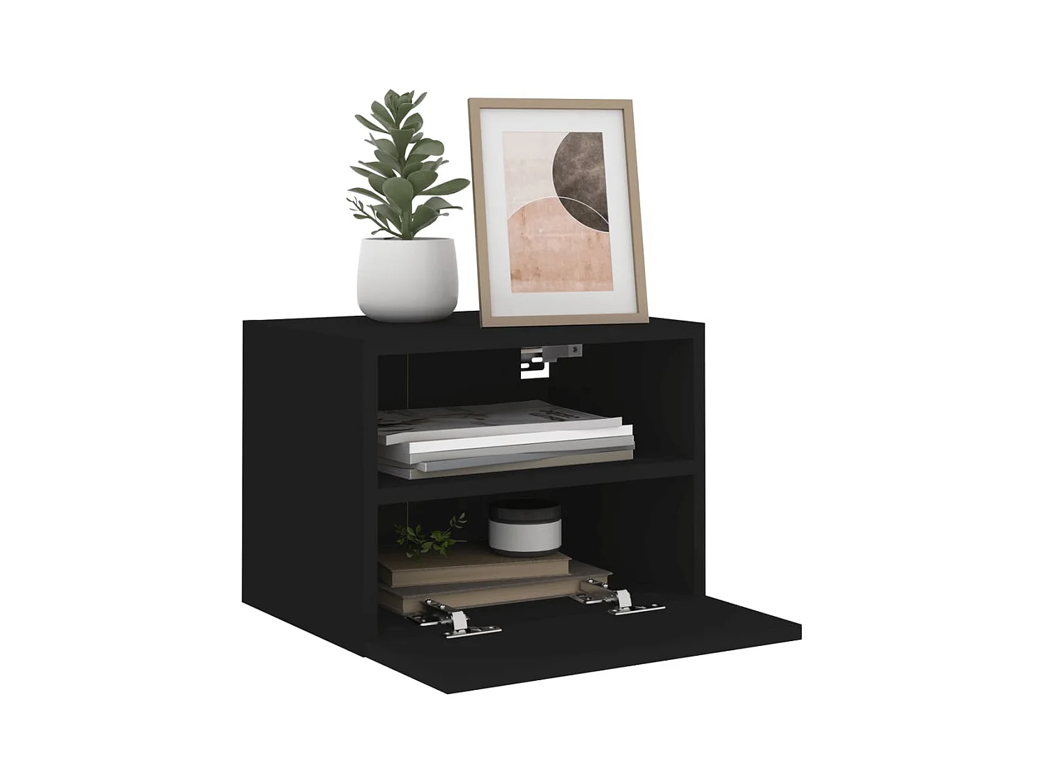 Meubles TV muraux 2 pcs noir 40x30x30 cm bois d'ingénierie