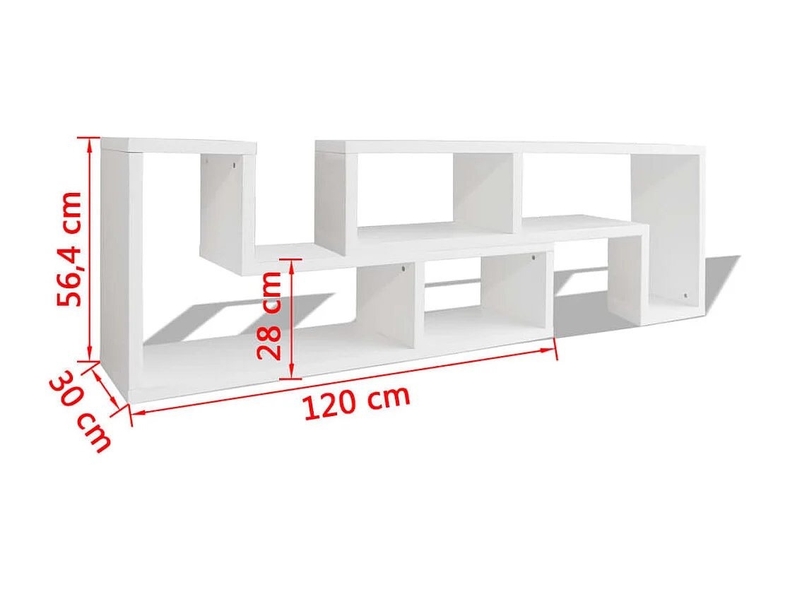 Fernsehschrank doppelt L-förmig Weiß