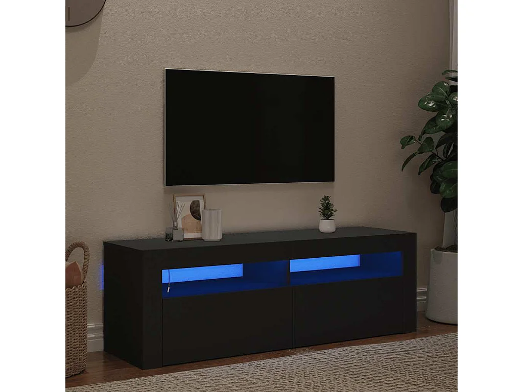 Tv-meubel met LED-verlichting 120x35x40 cm zwart