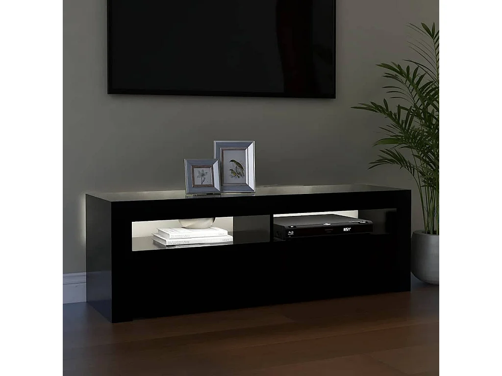 Tv-meubel met LED-verlichting 120x35x40 cm zwart