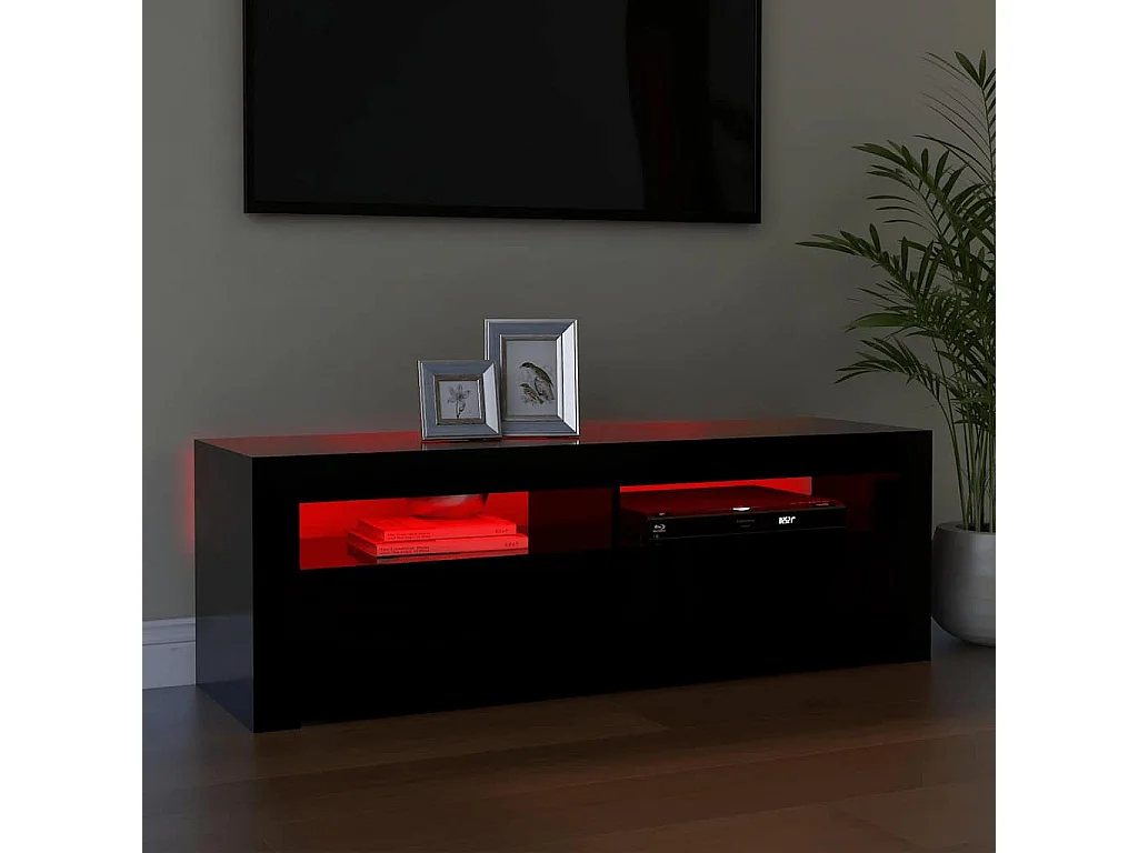 Tv-meubel met LED-verlichting 120x35x40 cm zwart
