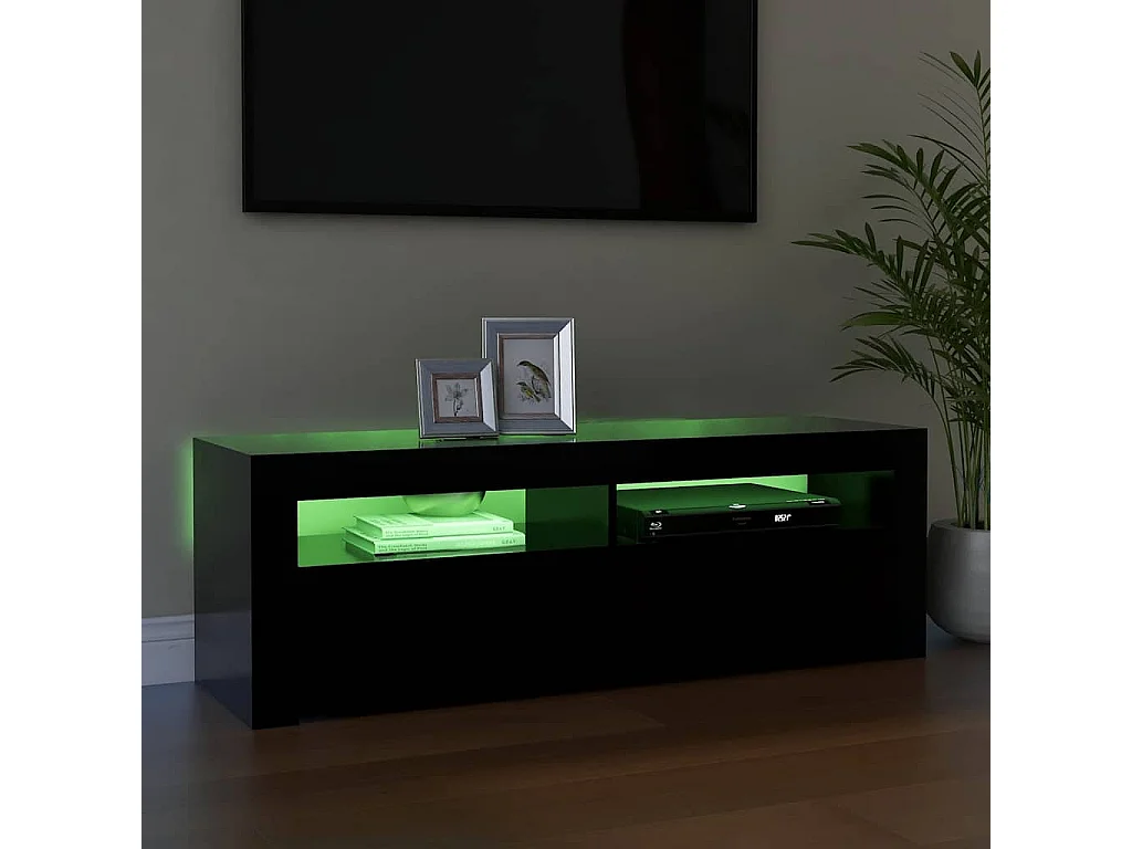 Tv-meubel met LED-verlichting 120x35x40 cm zwart