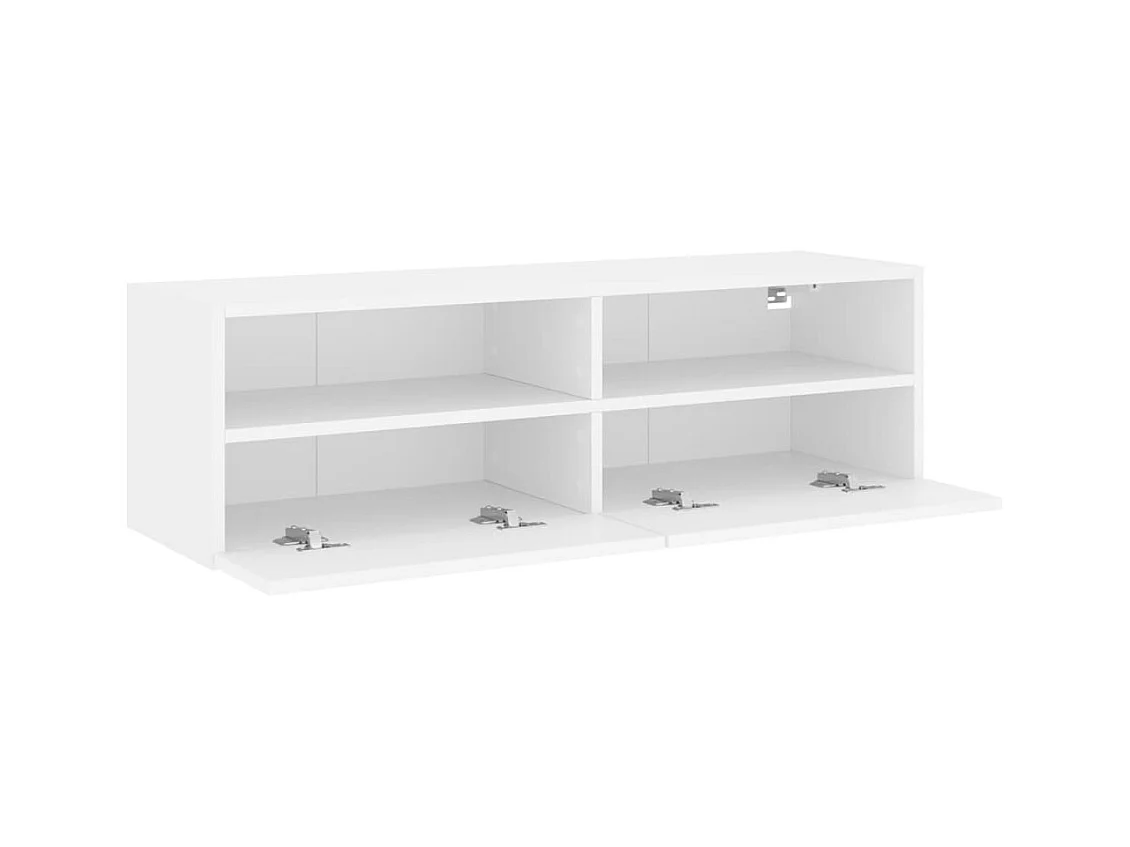 Meuble TV mural blanc 100x30x30 cm bois d'ingénierie