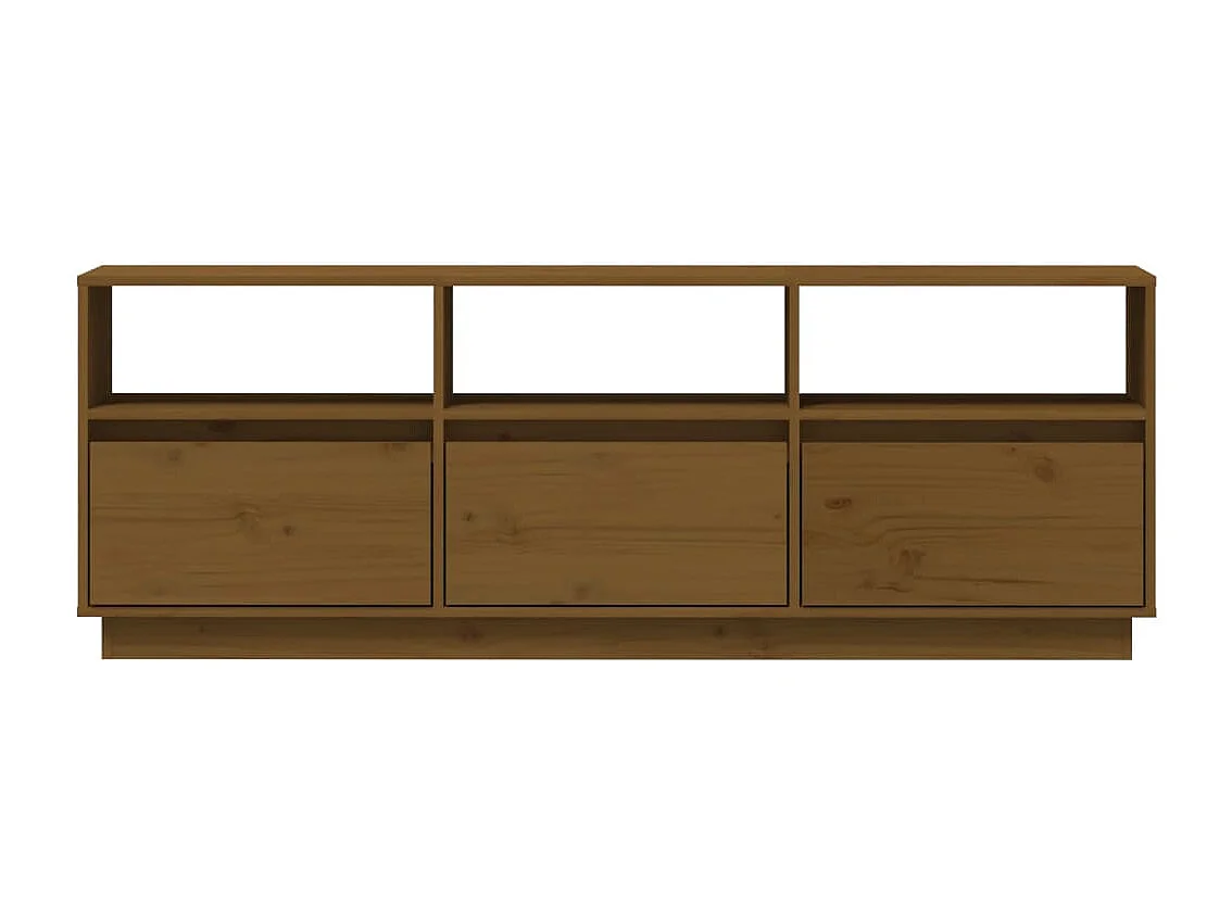 Meuble TV Marron miel 140x37x50 cm Bois de pin massif