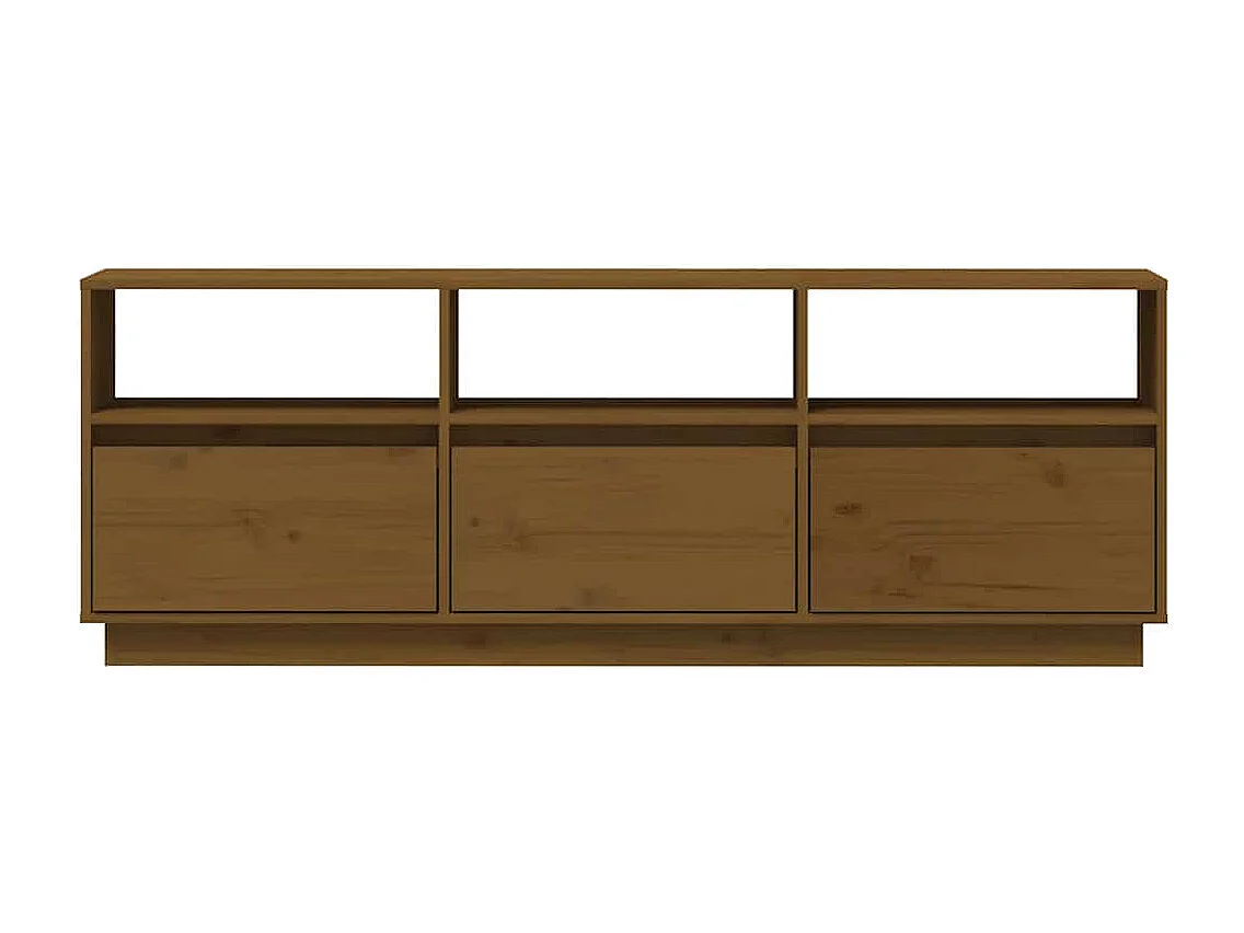 Móvel de TV 140x37x50 cm madeira de pinho maciça castanho mel