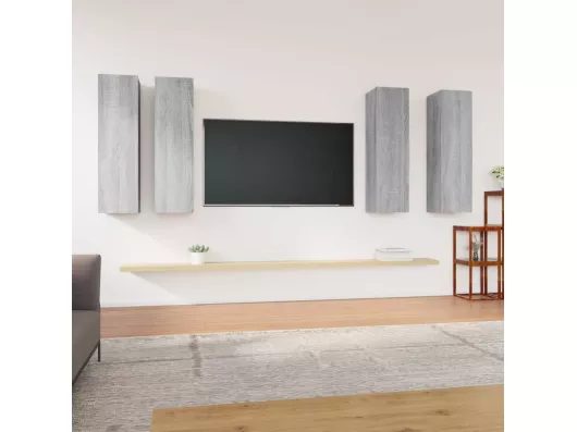 Kauf Unique TV-Schränke 4 Stk. Grau Sonoma 30,5x30x110 cm Holzwerkstoff