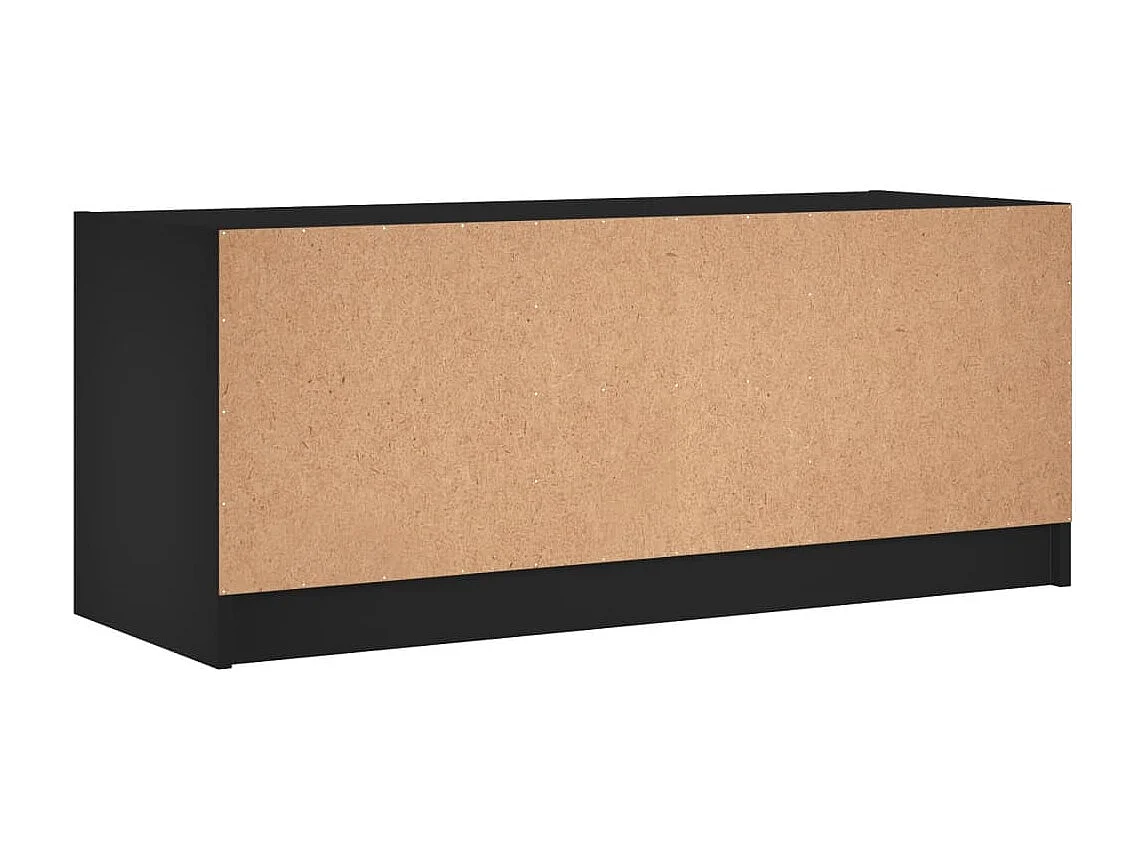 Meuble TV avec portes en verre noir 102x37x42 cm