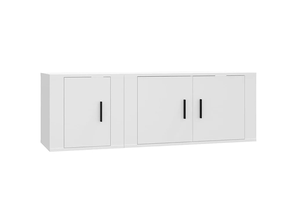 Ensemble de meubles TV 2 pcs Blanc Bois d'ingénierie