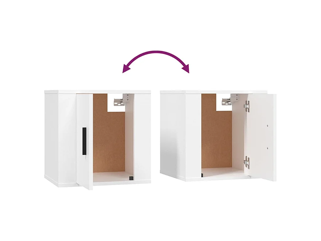 Ensemble de meubles TV 2 pcs Blanc Bois d'ingénierie