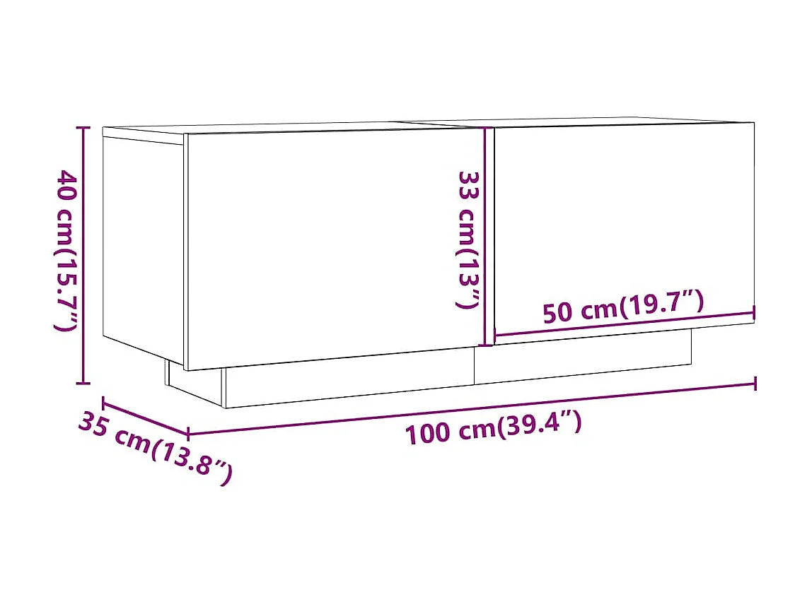 TV-Schrank Schwarz 100x35x40 cm Holzwerkstoff
