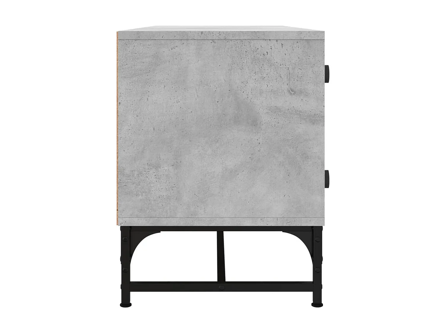 Meuble TV avec portes en verre gris béton 102x37x50 cm