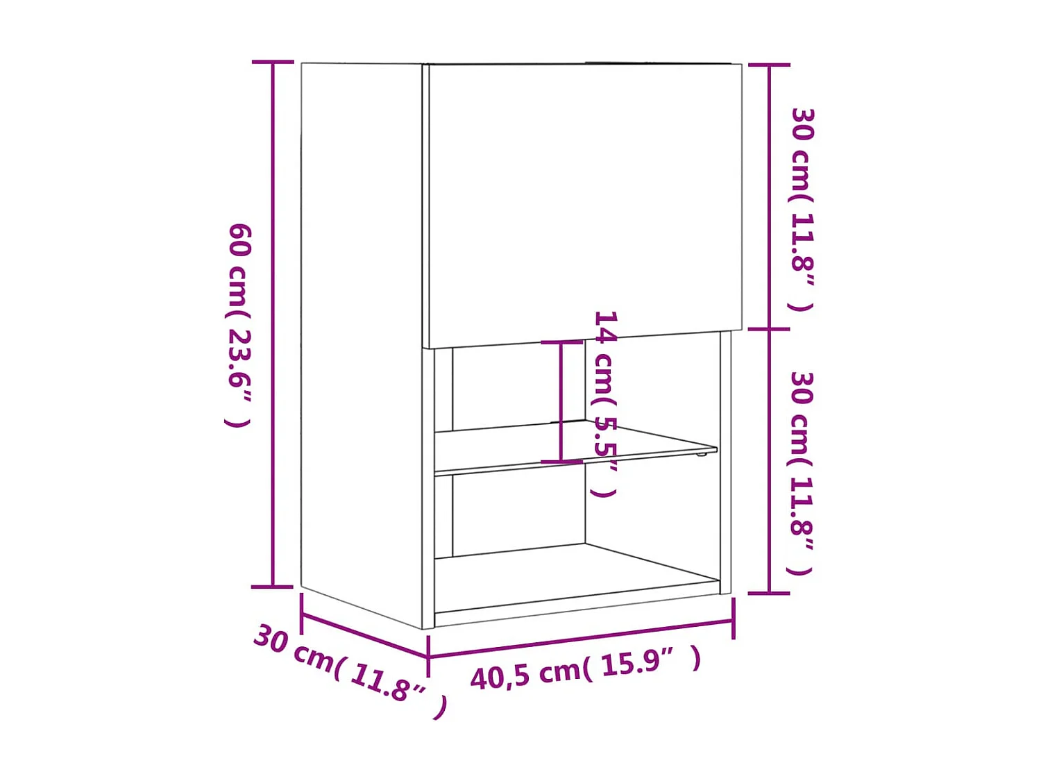 TV-Schrank mit LED-Leuchten Sonoma-Eiche 40,5x30x60 cm