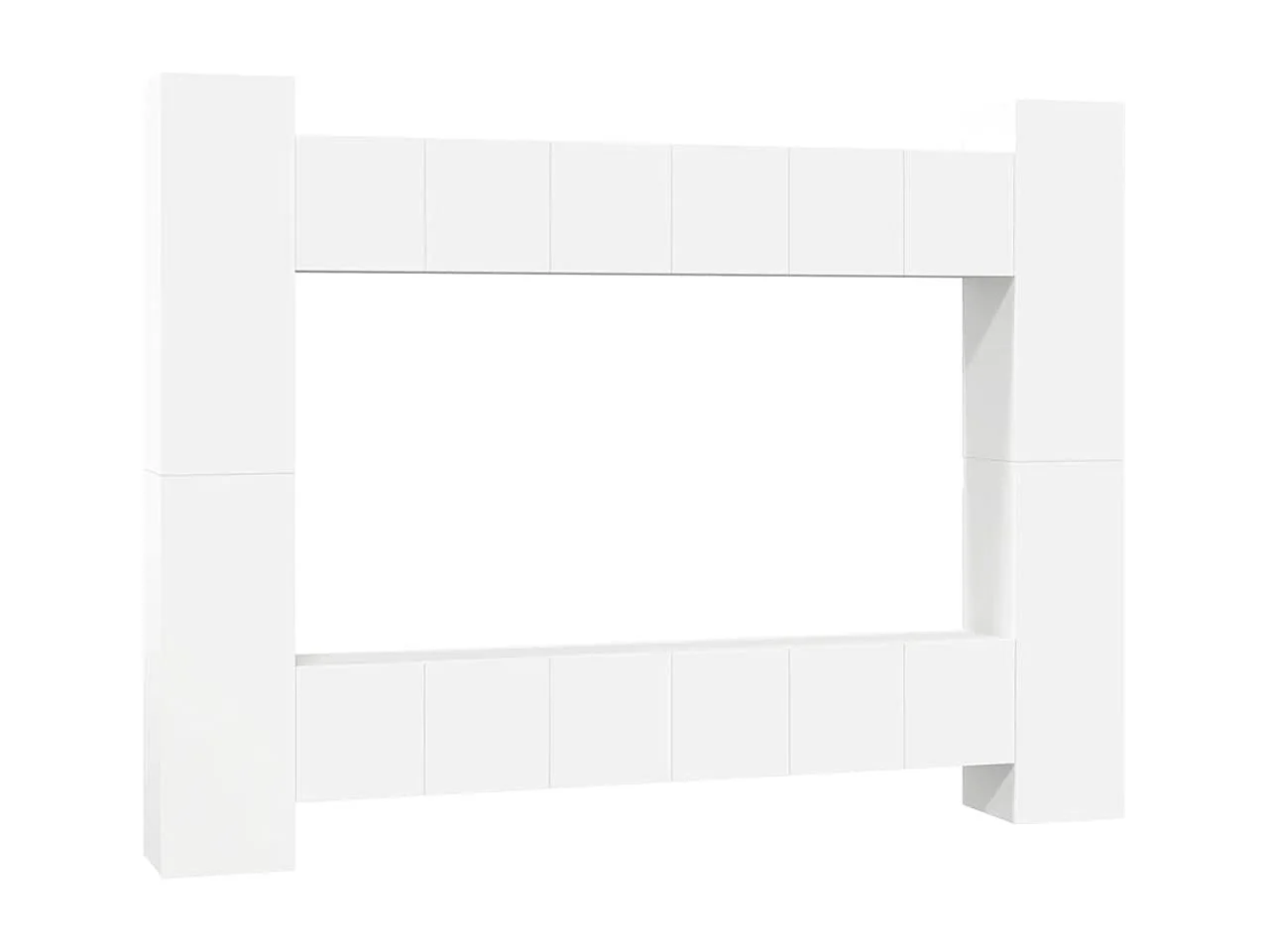 Ensemble de meubles TV 10 pcs Blanc Bois d'ingénierie