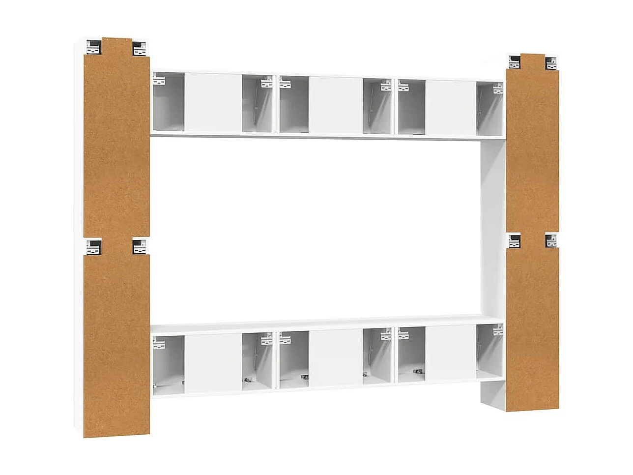 Ensemble de meubles TV 10 pcs Blanc Bois d'ingénierie