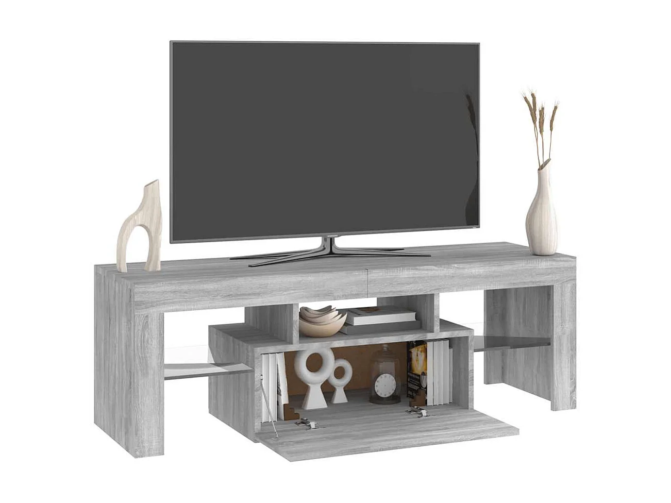 Meuble TV avec lumières LED sonoma gris 120x35x40 cm